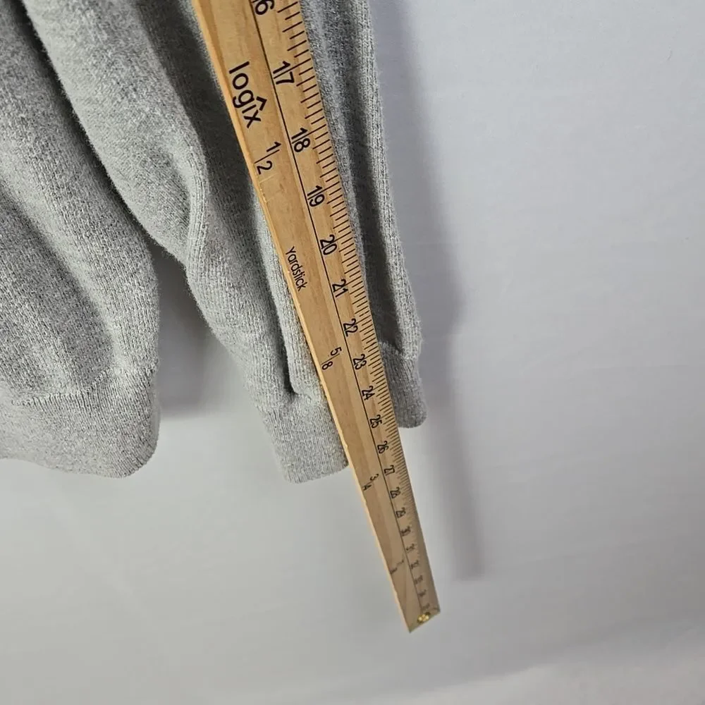 J. Crew Mercantile Men's Light Gray Crewneck Sweater Long Sleeve 1/4 Zip Up Sz L
